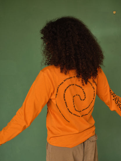 Orange Long Sleeve Graphic T