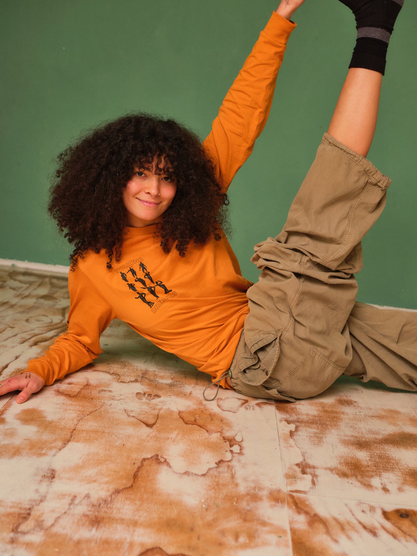 Orange Long Sleeve Graphic T
