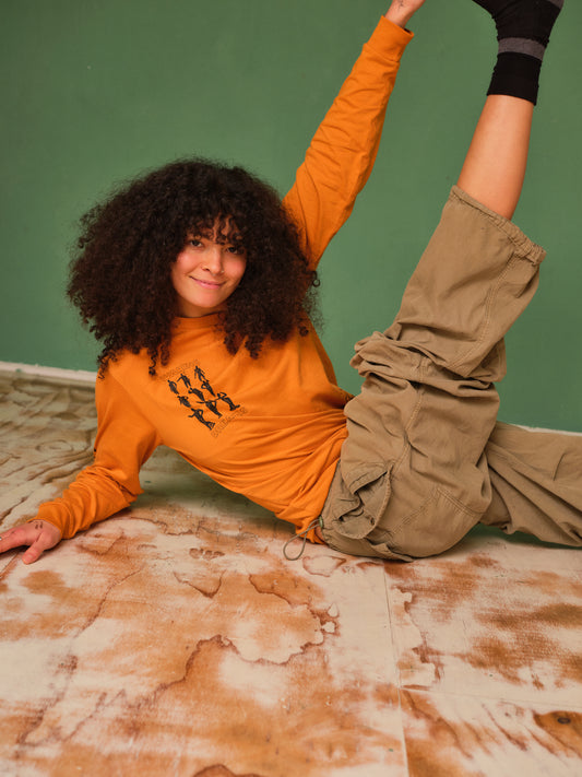 Orange Long Sleeve Graphic T